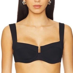 L space black bikini top